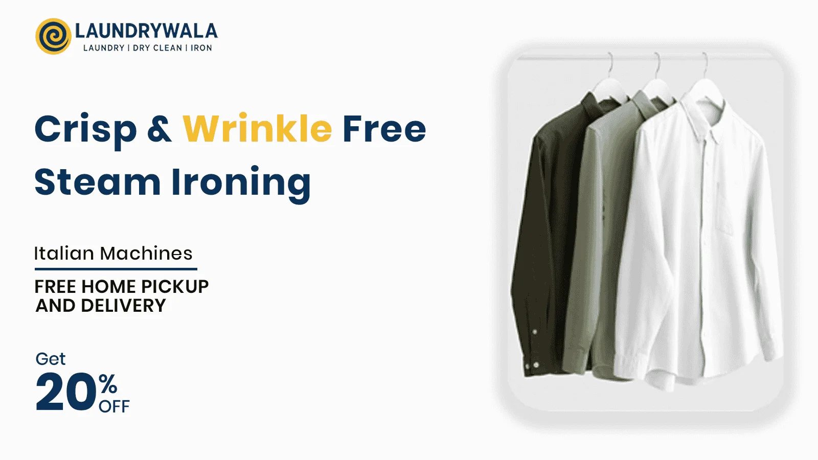 Laundrywala Noida offer on ironing flat 20% OFF