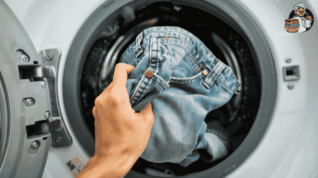 Washing jeans without fading