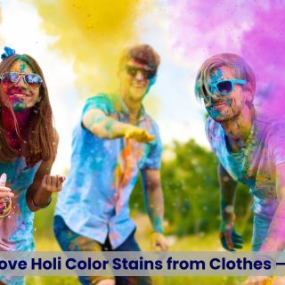 how to remove Holi color stains from clothes