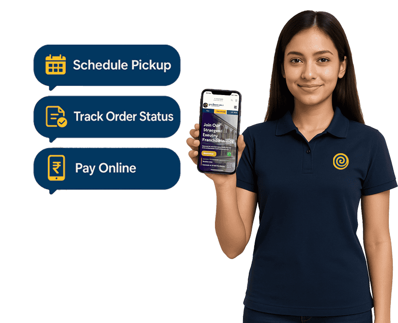 Laundrywala app for online laundry booking – schedule pickup, track order status, and pay online for laundry service near me.