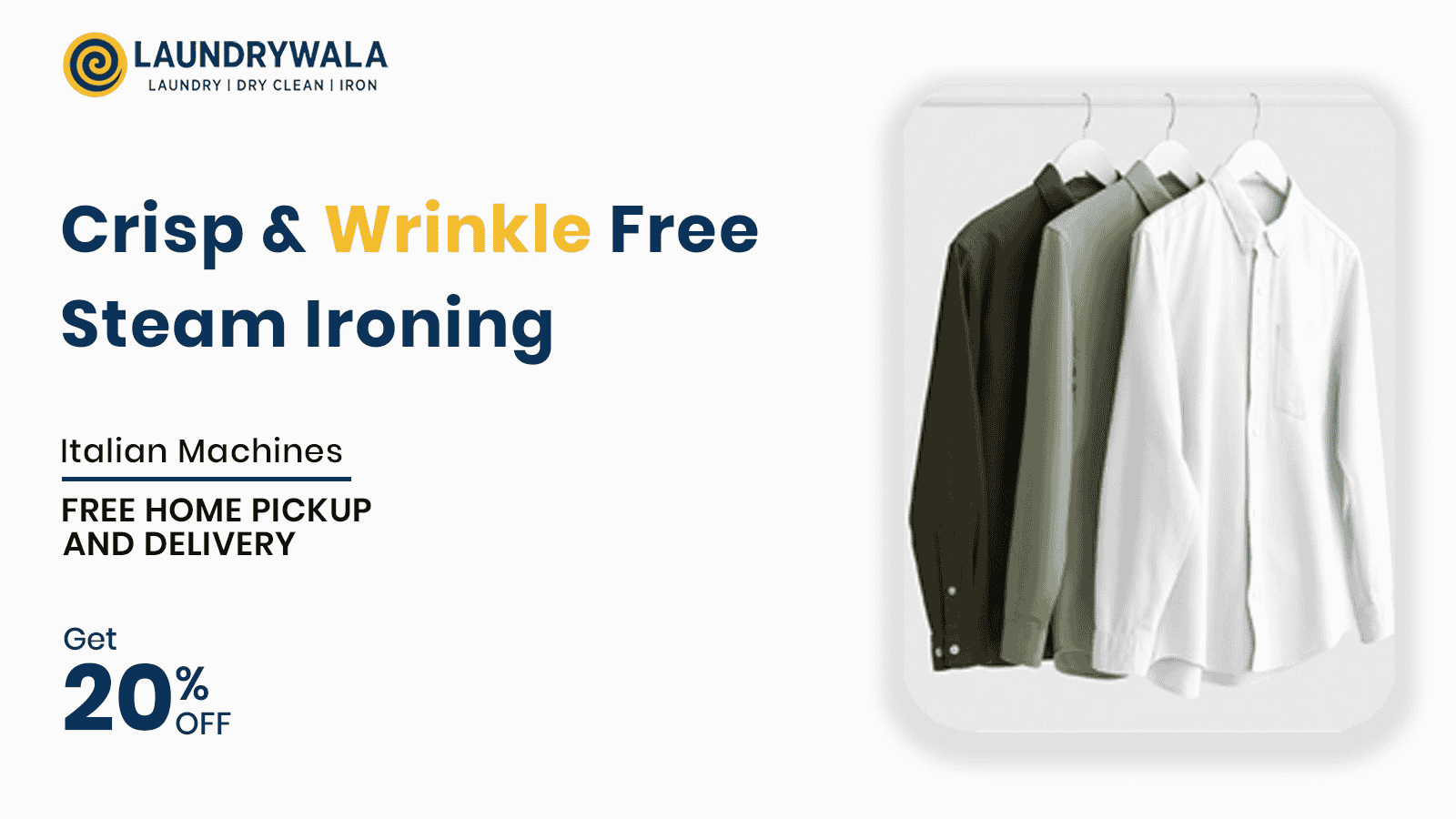 laundrywala Korba offer on ironing flat 20%OFF