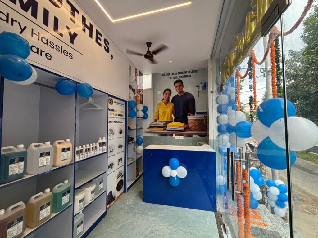 Laundrywala Premium Laundry Store Interior | Modern Dry Cleaning Setup with Eco-Friendly Detergents | Best Laundry and Ironing Service with Pickup & Delivery in India